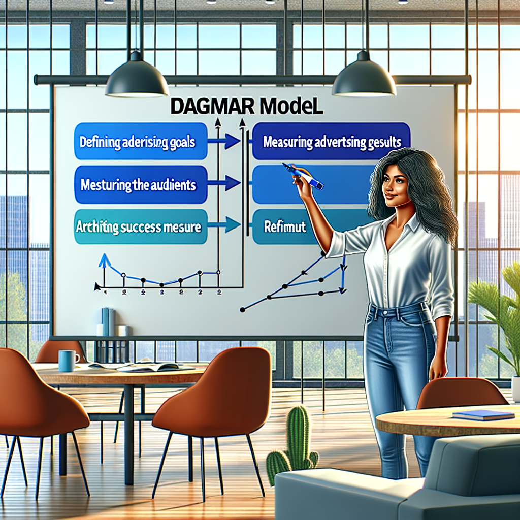 DAGMARモデルの4つのステップを示したフローチャートとそれを指し示す人物