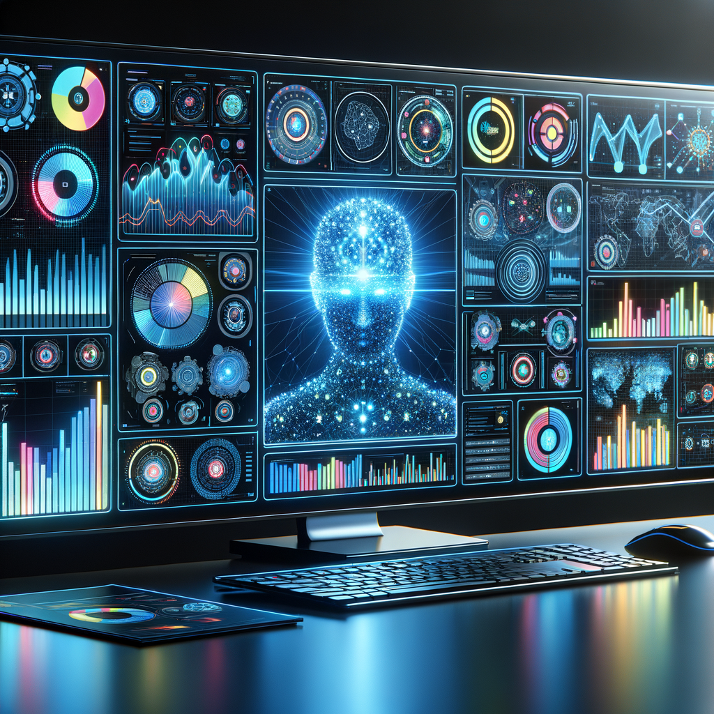 AIアルゴリズムがマーケティングデータを処理する先進的なダッシュボード